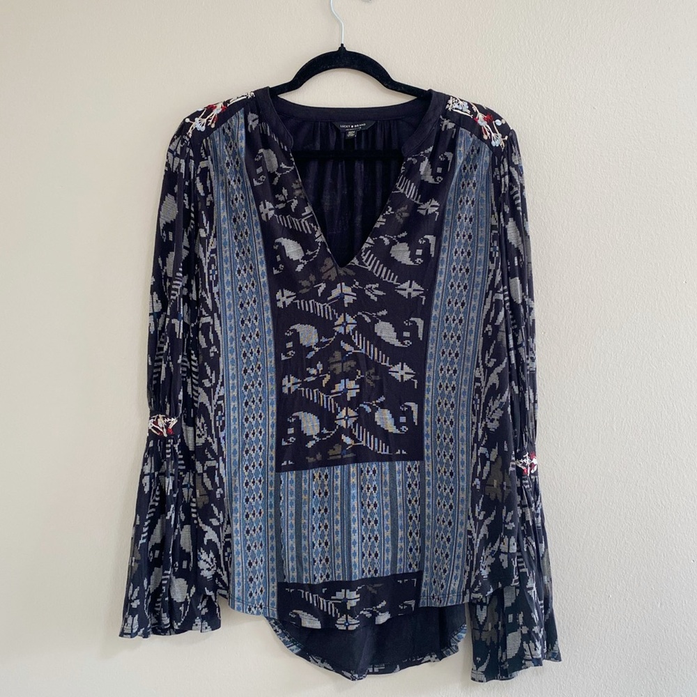 Lucky Brand Southwestern Printed Flowy Tunic Size Medium